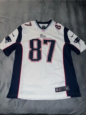 NFL New England Patriots #87 White Navy Football Jersey